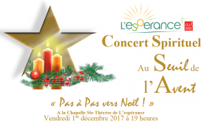 6ème édition du Concert spirituel de l'Avent de L'espérance : "Pas à pas vers Noël"